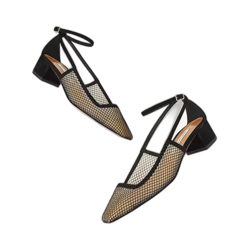 Aquazzura Square Toe Mesh Pumps