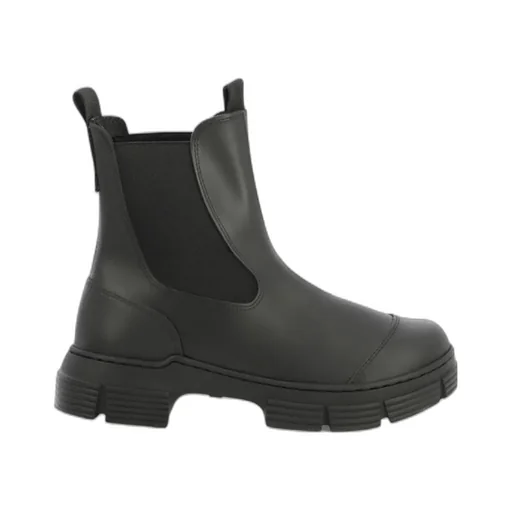 Ganni Citty Round-Toe Slip-On Ankle Boots