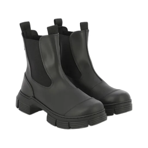 Ganni Citty Round-Toe Slip-On Ankle Boots