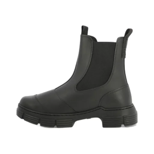 Ganni Citty Round-Toe Slip-On Ankle Boots