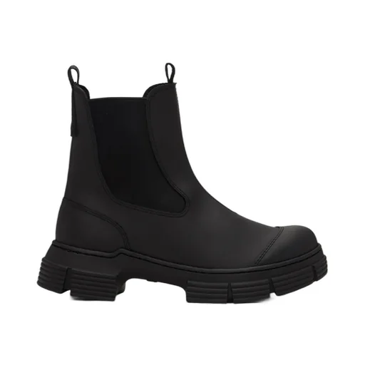 Ganni Citty Round-Toe Slip-On Ankle Boots