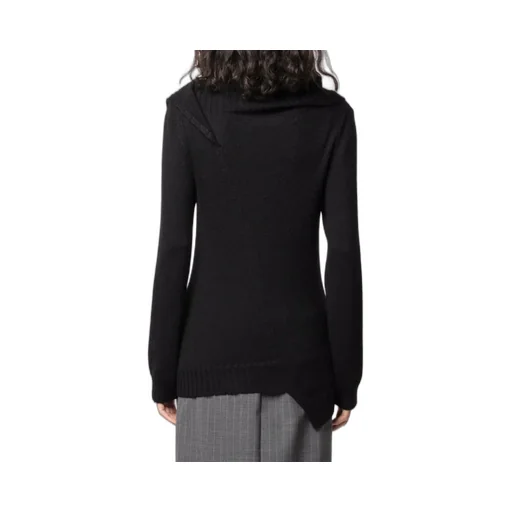 Asymmetrical Cowl-Neck Jumper