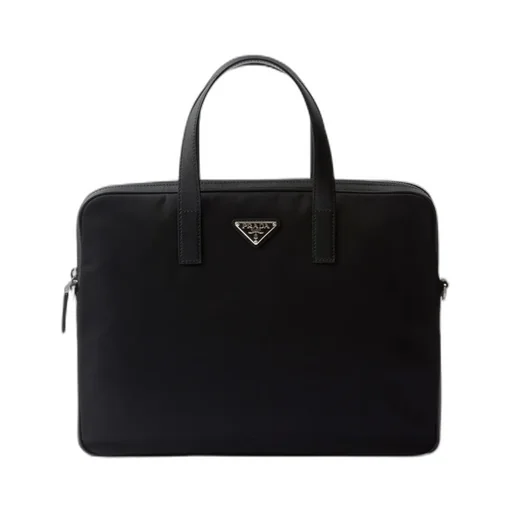 Prada Re-Nylon Logo-Triangle Zip-Up Briefcase