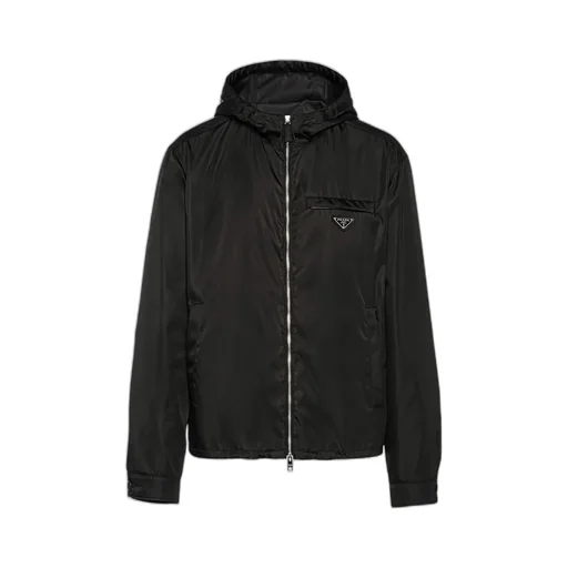 Prada Logo Plaque Zip-Up Jacket