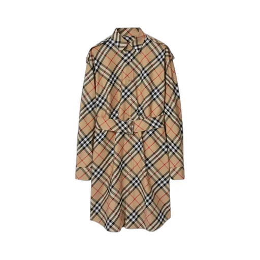 Burberry Vintage Check Long Sleeved Shirt Dress