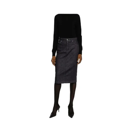 Buttoned Denim Skirt