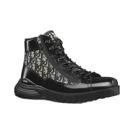 Dior Homme Monogrammed Lace-Up Boots