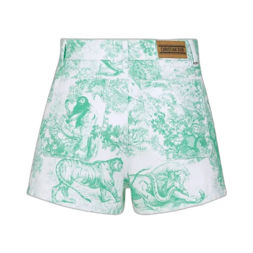 Christian Dior Allover Printed Denim Shorts