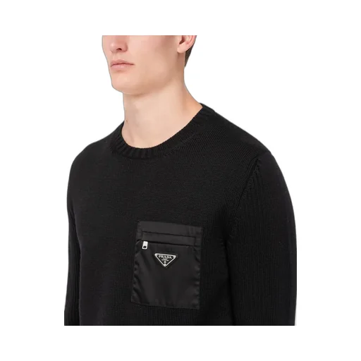 Prada Logo Rib Knitted Jumper