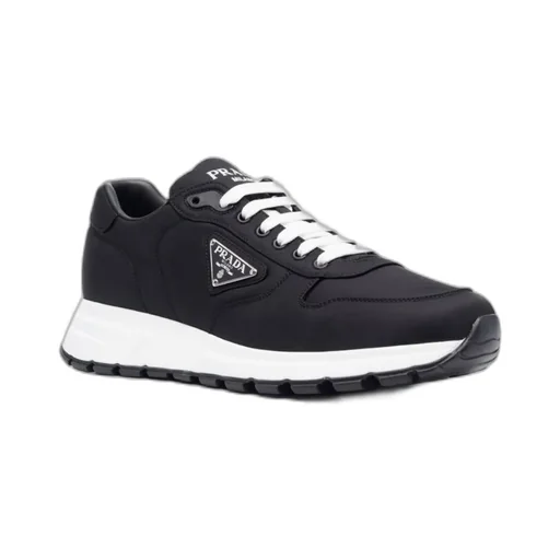 Prada Logo-Plaque Lace-Up Sneakers