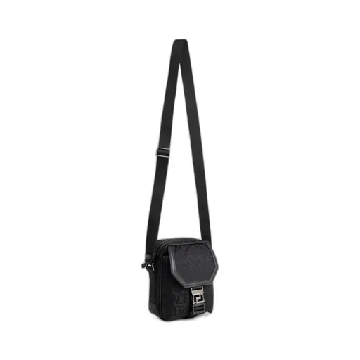 Versace Greca Plaque Foldover Top Messenger Bag