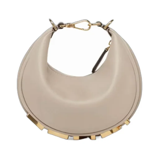 Fendi Logo Plaque Mini Hobo Bag