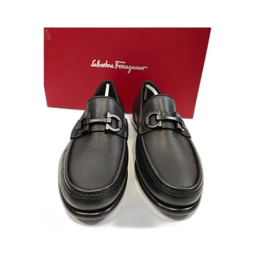 Salvatore Ferragamo Logo Plaque Slip-On Loafers