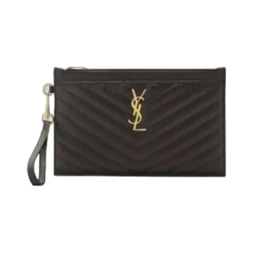 Saint Laurent Cassandre Matelassé Large Zipped Clutch Bag