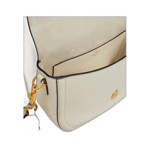 Valentino Alltime Logo Plaque Foldover Top Crossbody Bag