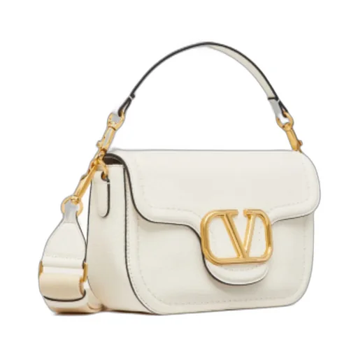 Valentino Alltime Logo Plaque Foldover Top Crossbody Bag