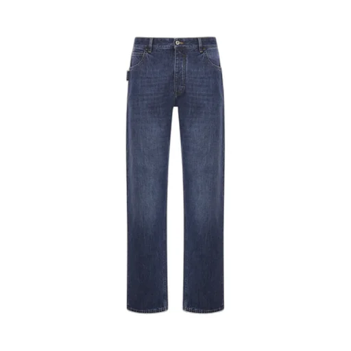 Bottega Veneta Logo Patch Straight Leg Jeans
