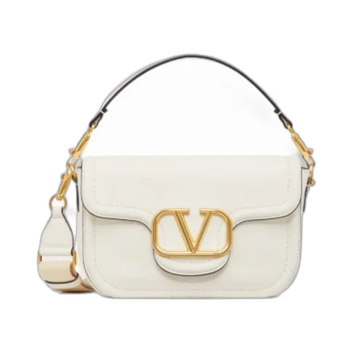 Valentino Alltime Logo Plaque Foldover Top Crossbody Bag