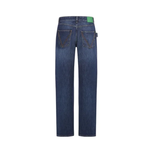 Bottega Veneta Logo Patch Straight Leg Jeans