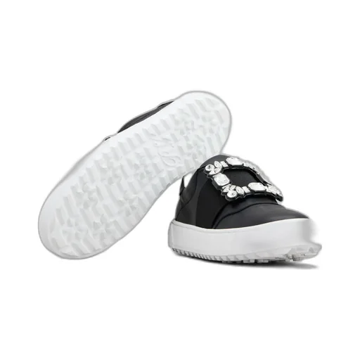 Very Vivier Strass Buckle Sneakers In Leather
