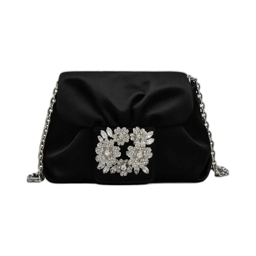 Roger Vivier Embellished Foldover Top Crossbody Bag