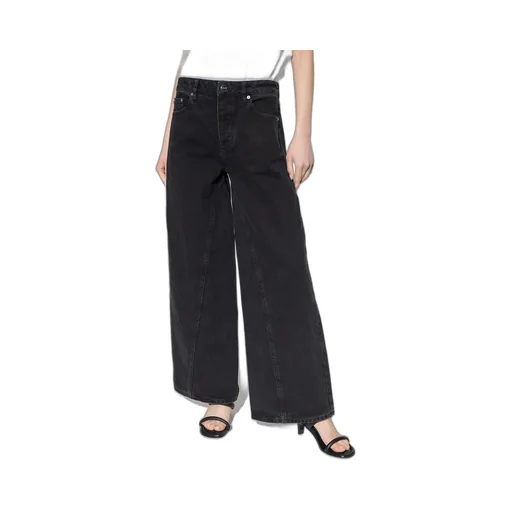 Ganni Logo-Patch Wide-Leg Jeans