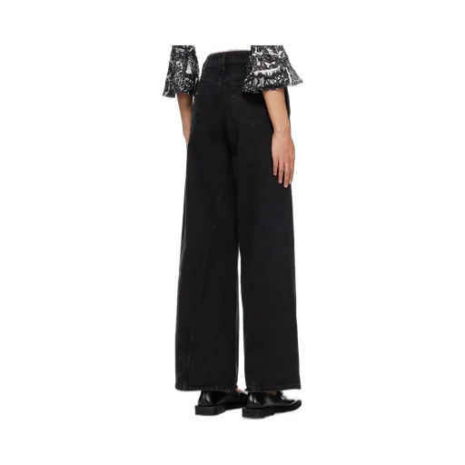 Ganni Logo-Patch Wide-Leg Jeans