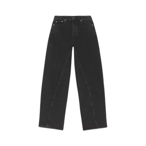 Ganni Logo-Patch Wide-Leg Jeans
