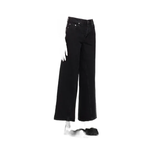 Ganni Logo-Patch Wide-Leg Jeans
