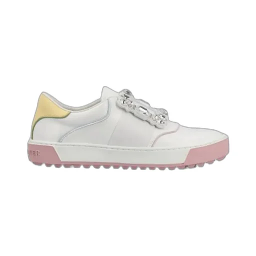 Very Vivier Strass Buckle Sneakers In Leather