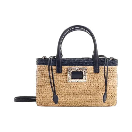 Roger Vivier Small Skate Raffia Shopping Bag