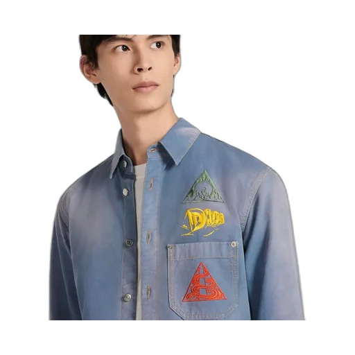 Dior Homme Buttoned Long-Sleeved Denim Shirt