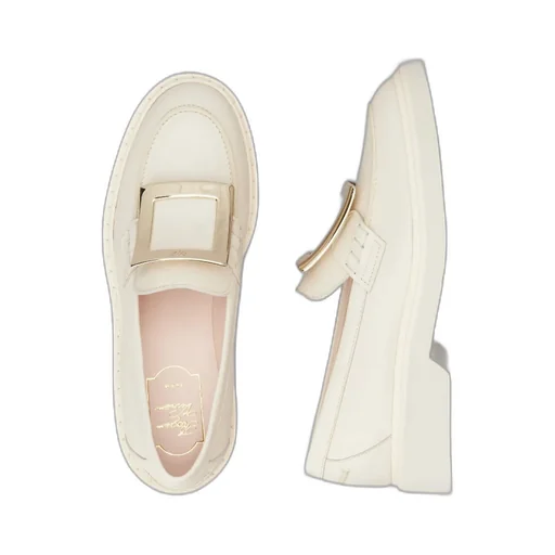 Viv' Rangers Metal Buckle Loafers In Leather