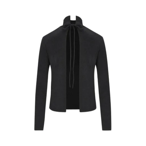 Long-Sleeved Sweater With Vertical Collar
