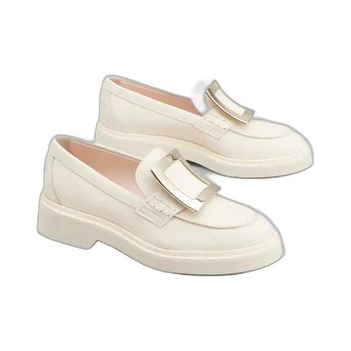 Viv' Rangers Metal Buckle Loafers In Leather