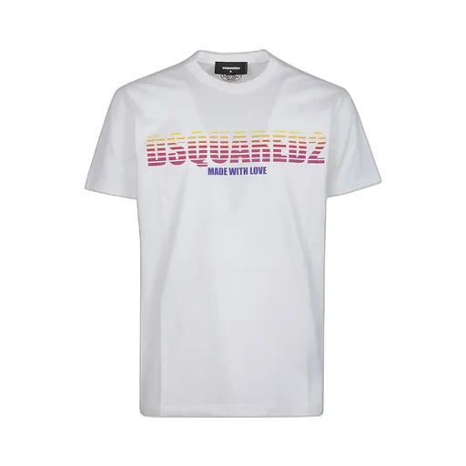 Dsquared2 Ombré-Logo Printed Crewneck T-Shirt