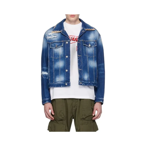 Button Front Lapel Denim Coat