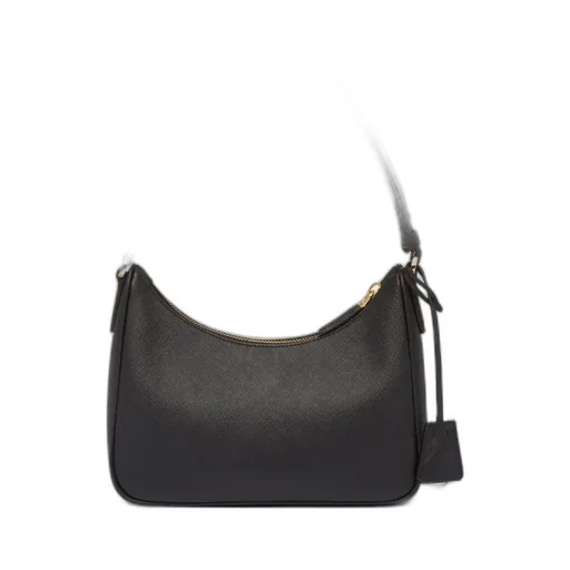Prada Logo Plaque Zipped Shoulder Bag
