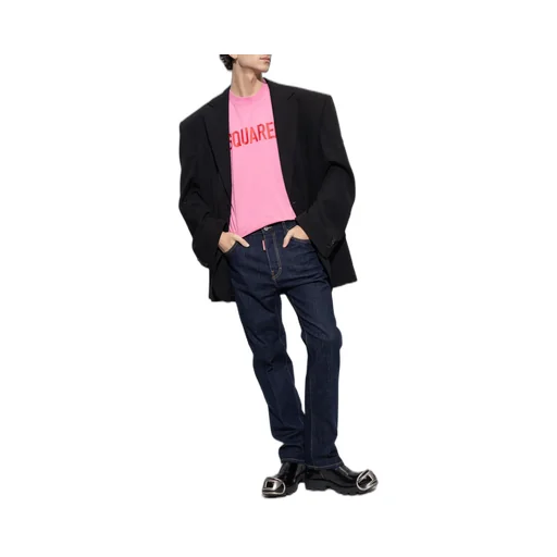 Dsquared2 Logo Patch Straight Leg Jeans
