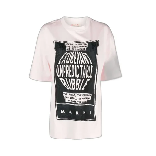 Marni Slogan Printed T Crewneck T-Shirt