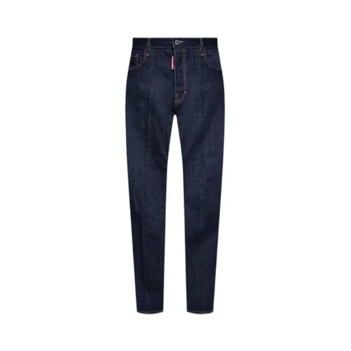 Dsquared2 Logo Patch Straight Leg Jeans
