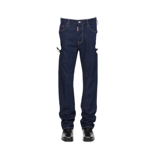 Dsquared2 Logo Patch Straight Leg Jeans
