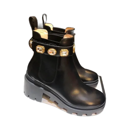 Leather Ankle Boot With Belt