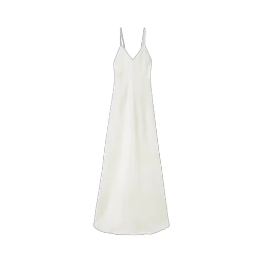 V-Neck Silk Suspender Dress