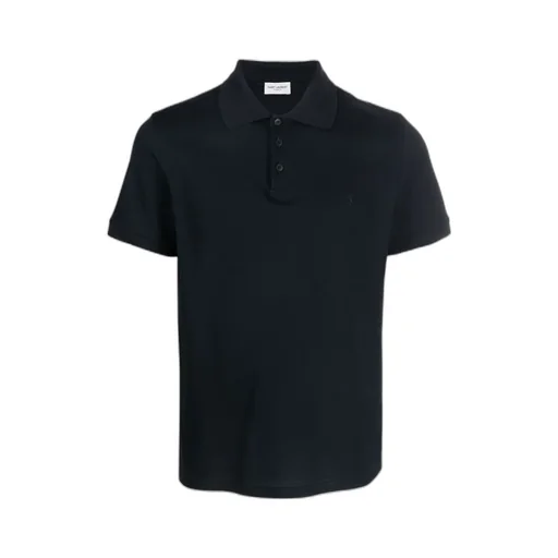 Saint Laurent Cassandre Logo Embroidered Polo Shirt