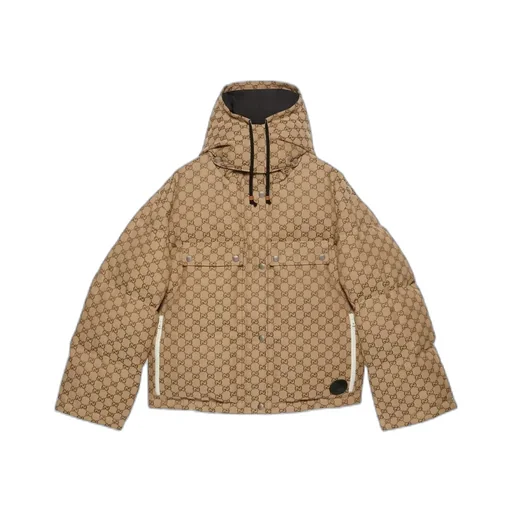 Gg Cotton Canvas Puffer Jacket