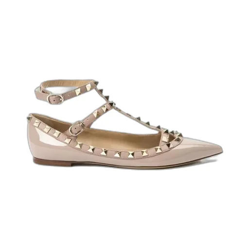 Valentino Garavani Rockstud Pointed Toe Ballerina Shoes