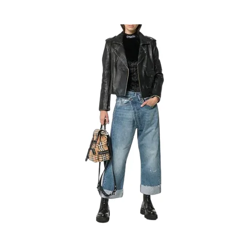 Middle Waist Loose Cross Cut Jeans