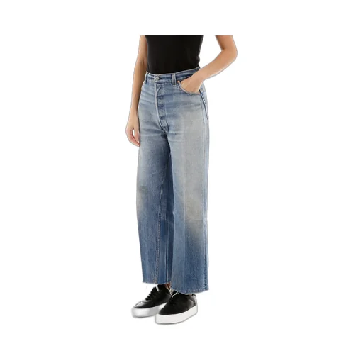 Re/Done Wide-Leg Cropped Jeans