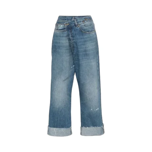 Middle Waist Loose Cross Cut Jeans